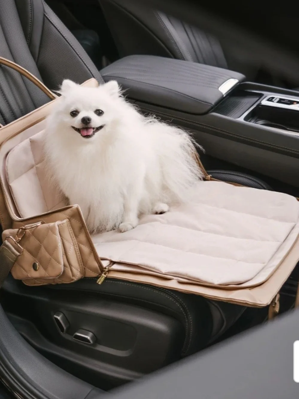 Quilted Black Pet Travel Carrier Tote - Stylish Dog Carrier